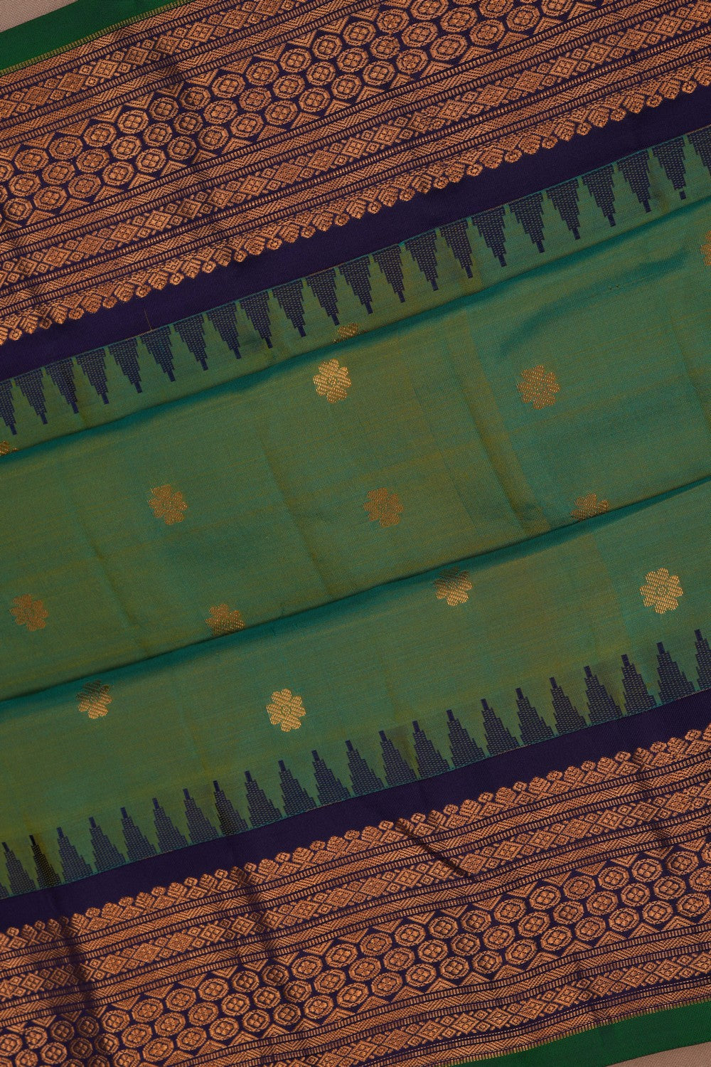 Image of Gadwal Silk Green Saree